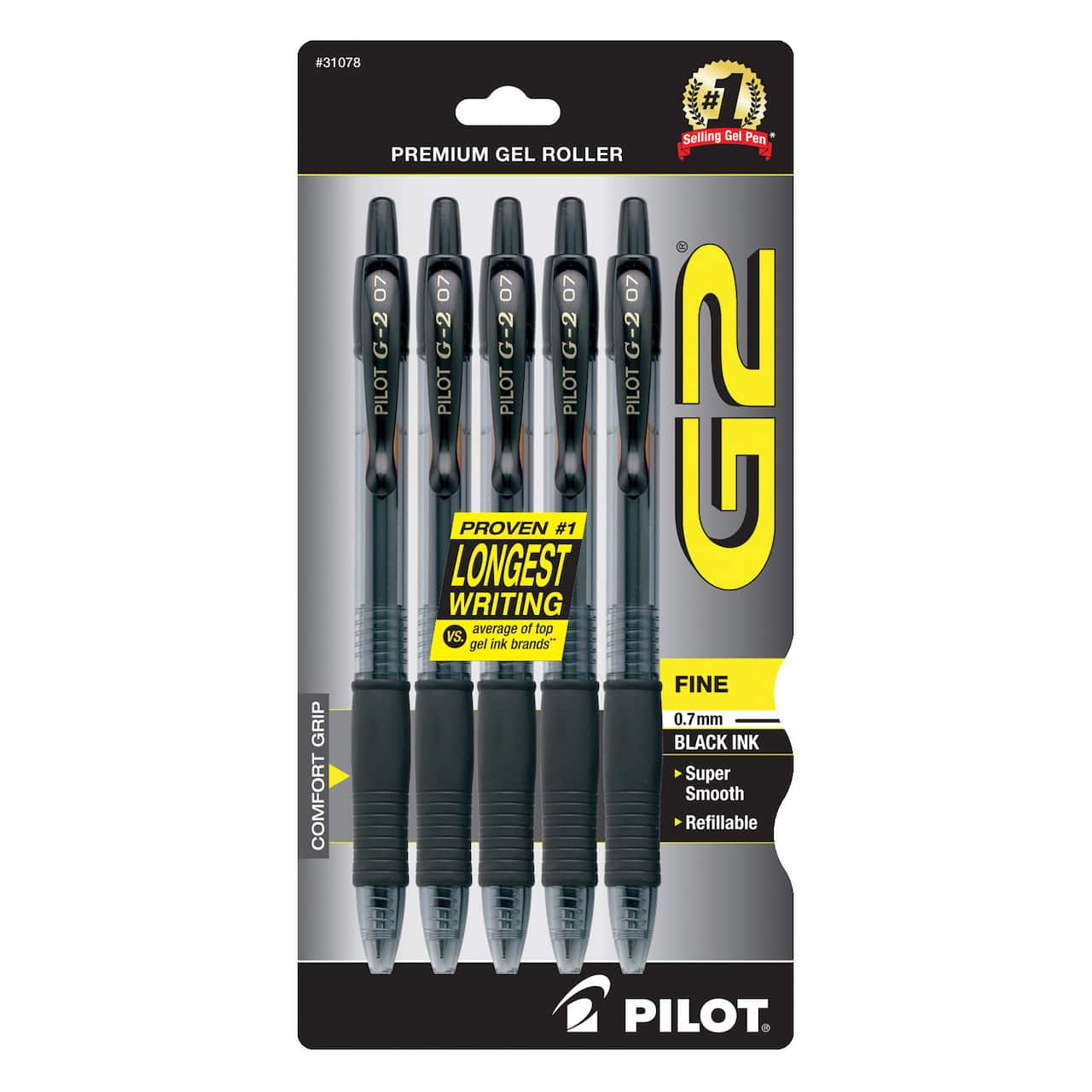 Pilot&#xAE; G2 Black Retractable Gel Ink Rolling Ball Pen Set